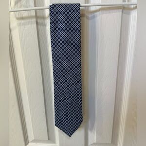 Frangi Mens Necktie Blue pattern Tie 100% Silk MADE IN ITALY Geometric